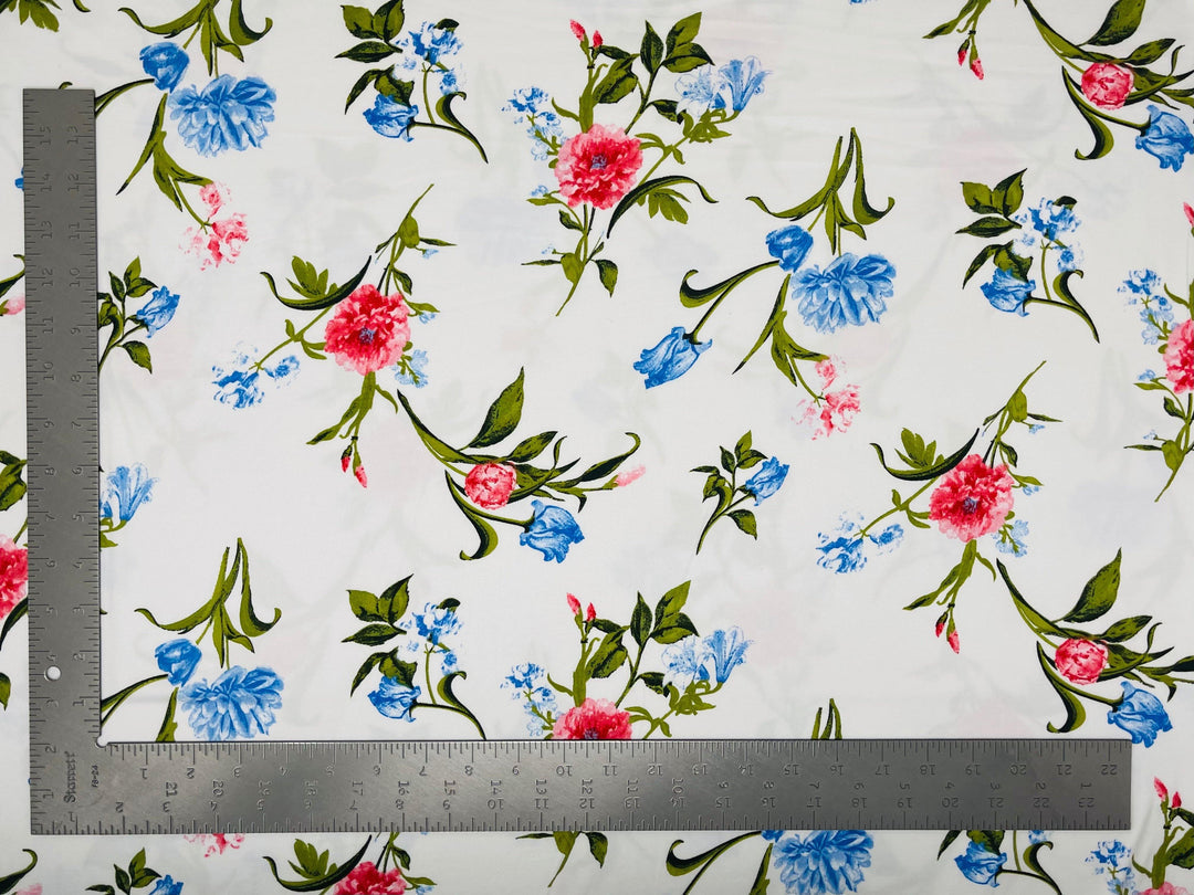 1 yard DTY brushed knit floral print fabric soft stretch for dresses tops loungewear 60 inches wide