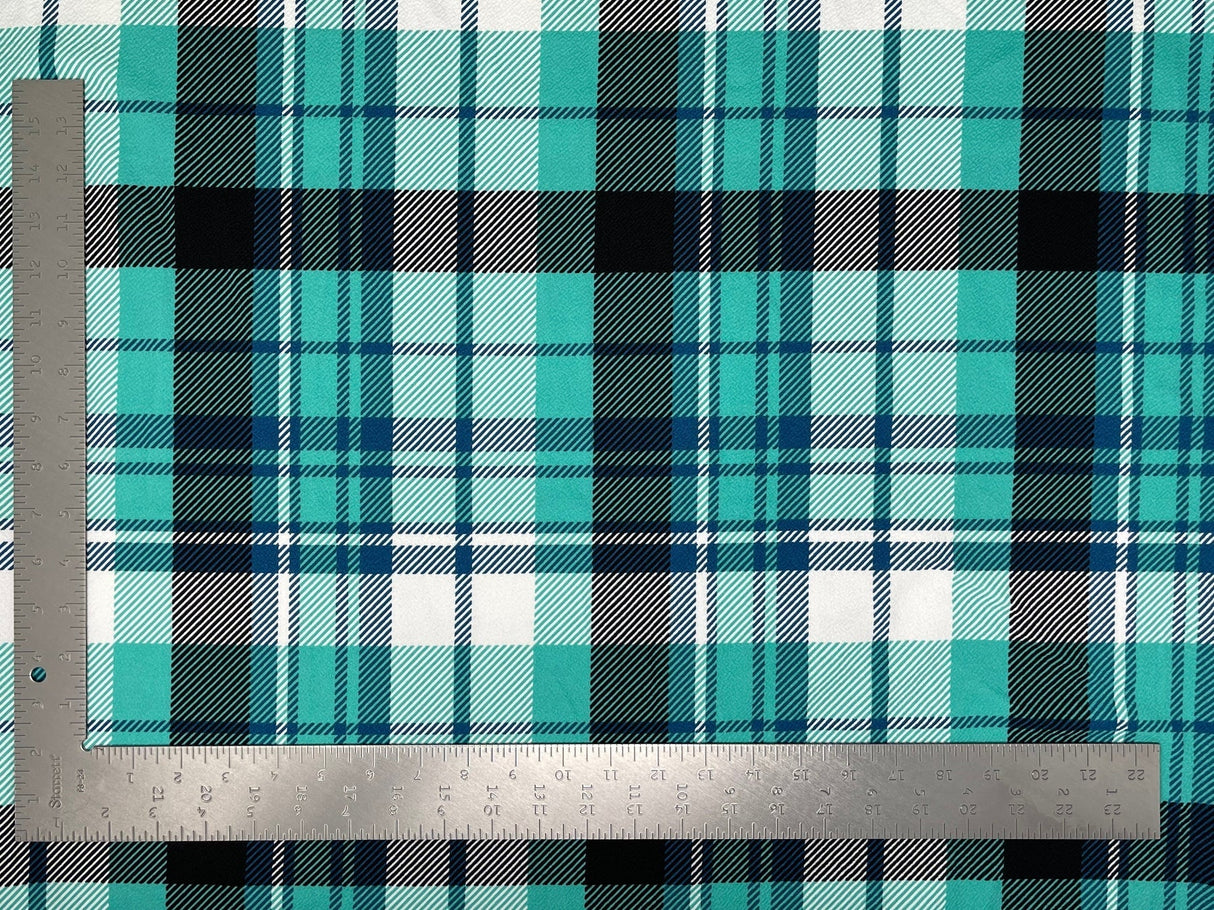 1 yard Liverpool plaid print knit fabric soft stretch material for skirts dresses tops 60 inches wide