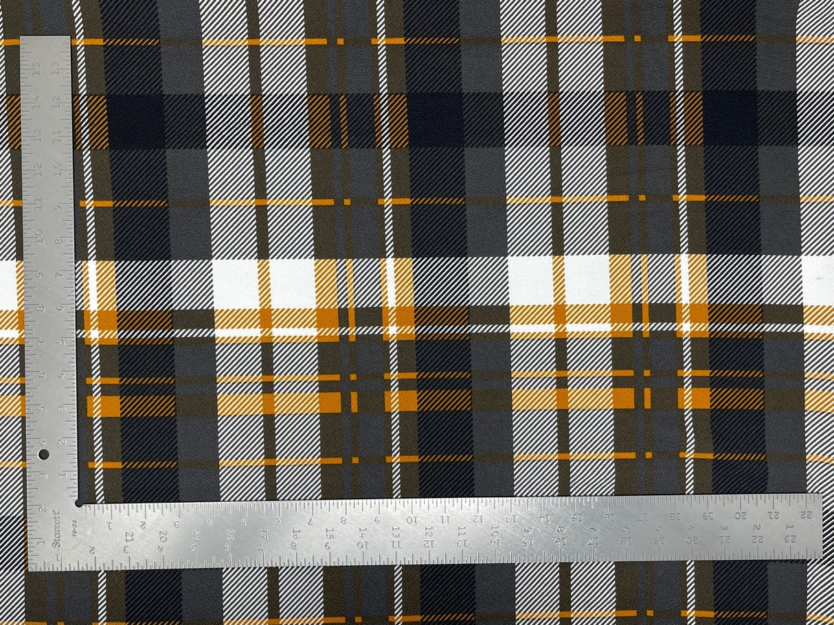 1 yard Liverpool plaid print knit fabric soft stretch material for skirts dresses tops 60 inches wide