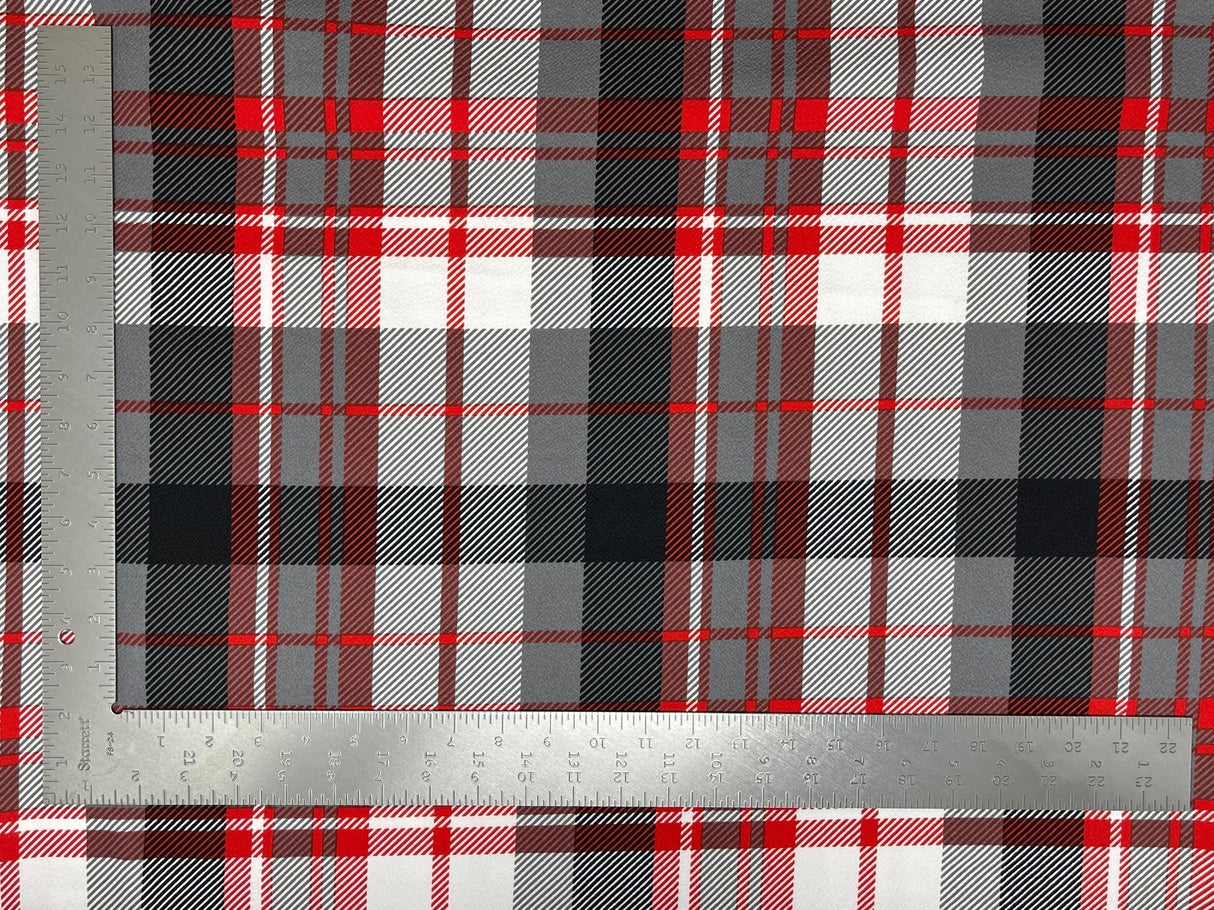 1 yard Liverpool plaid print knit fabric soft stretch material for skirts dresses tops 60 inches wide