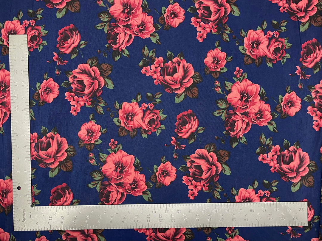 1 Yard ITY Knit Floral Print Fabric for Dresses and Apparel 60 Inches Wide