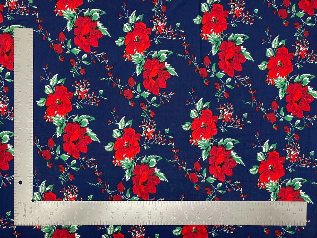 1 Yard ITY Knit Floral Print Fabric for Dresses and Apparel 60 Inches Wide