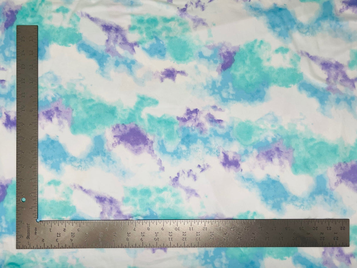 1 Yard Tie Dye DTY Double Brushed Knit Fabric – 60" Soft Stretch Fabric for Bold Apparel