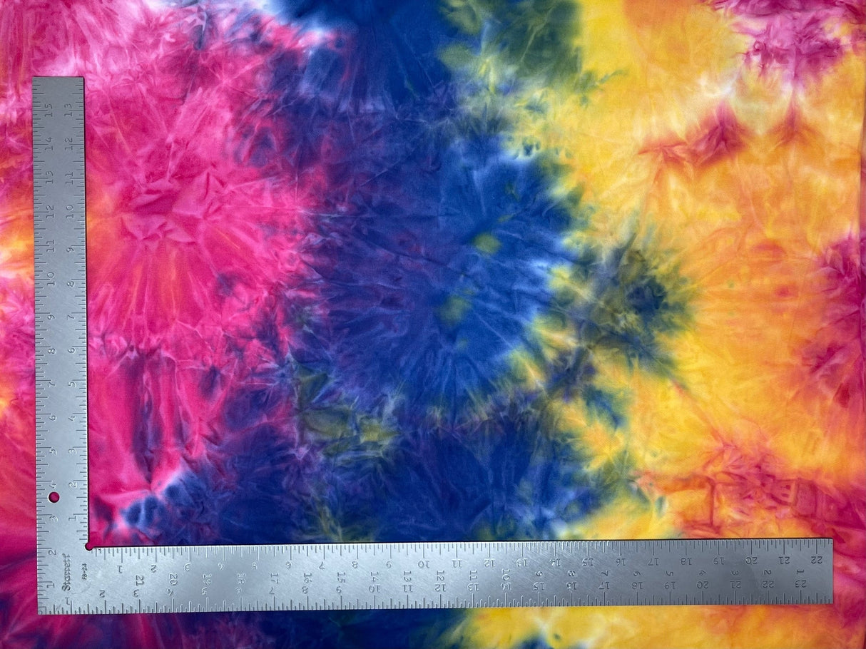 1 Yard DTY Tie Dye Brushed Knit Fabric – Lightweight 60" Soft Stretch Knit for Trendy Apparel