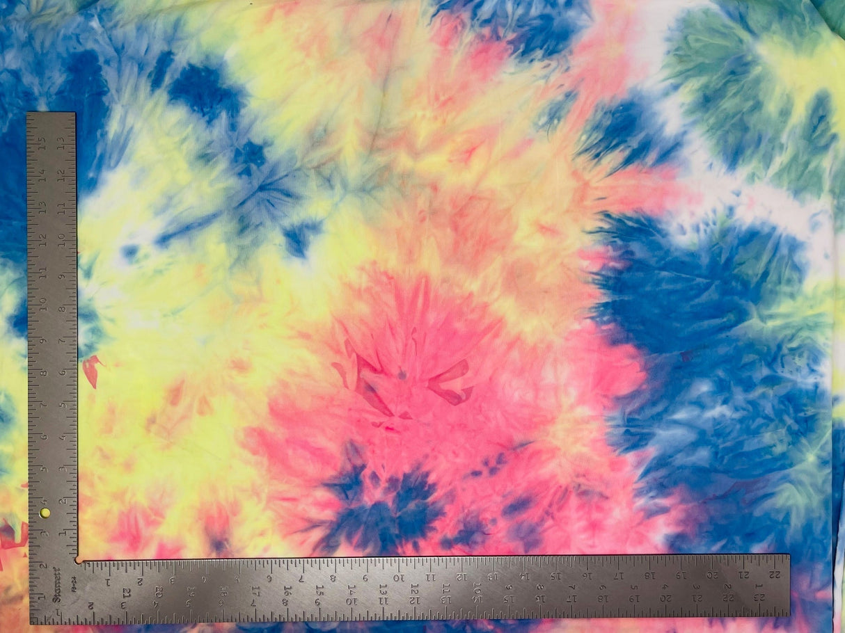 1 Yard Soft DTY Double Sided Brushed Knit Tie Dye Fabric Lightweight Stretchy Material 60 Inch Width
