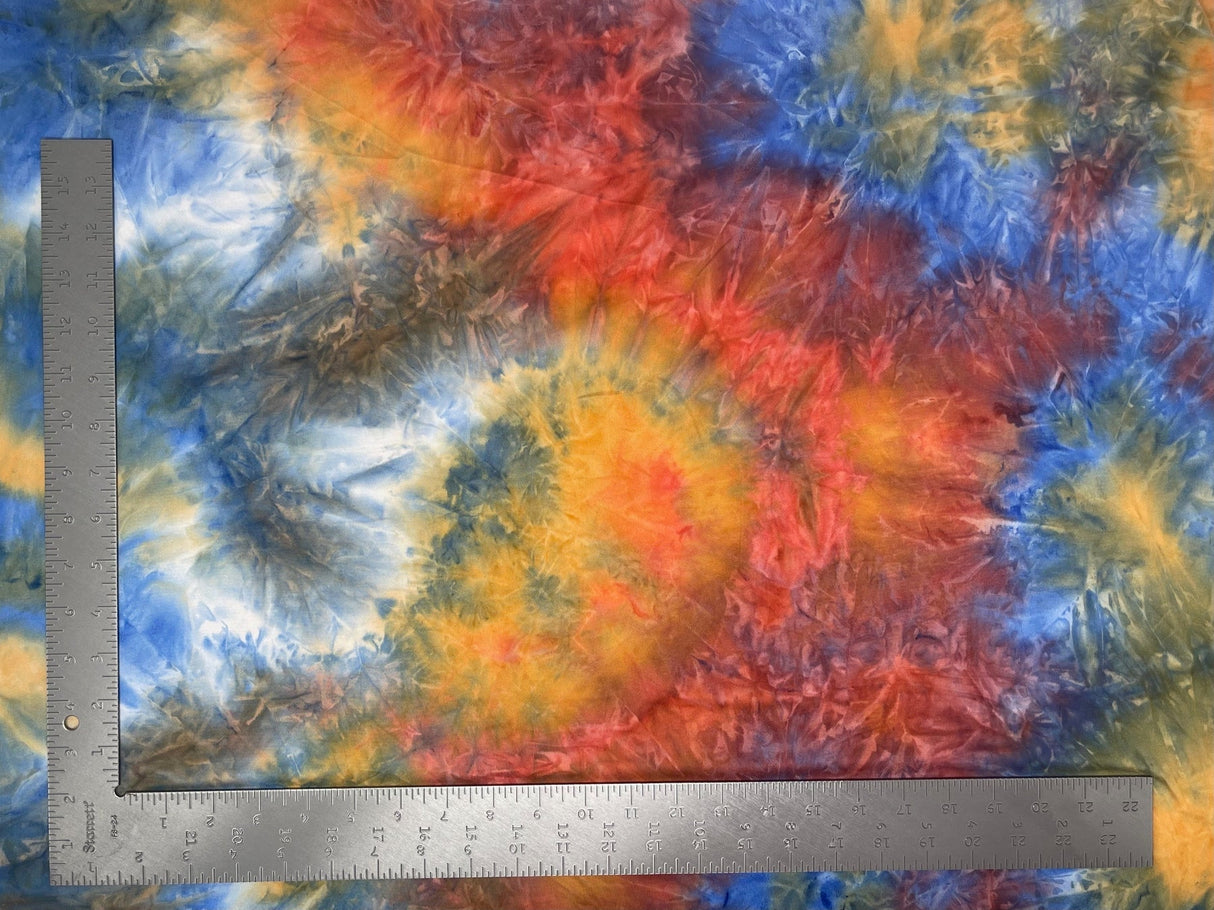 1 Yard DTY Double Sided Brushed Tie Dye Knit Fabric – Lightweight Stretch Fabric with Artistic Color Burst