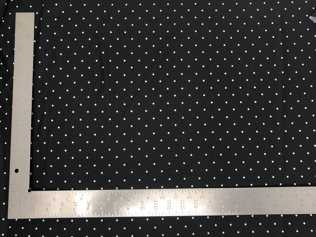 1 Yard Techno Crepe Knit Pin Polka Dot Print Fabric Stretch Textured 60 Inch Width