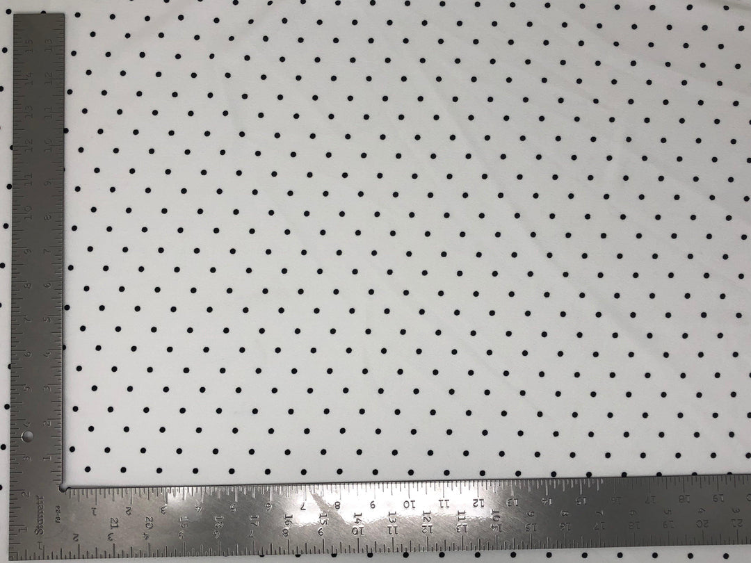 1 Yard Techno Crepe Knit Pin Polka Dot Print Fabric Stretch Textured 60 Inch Width