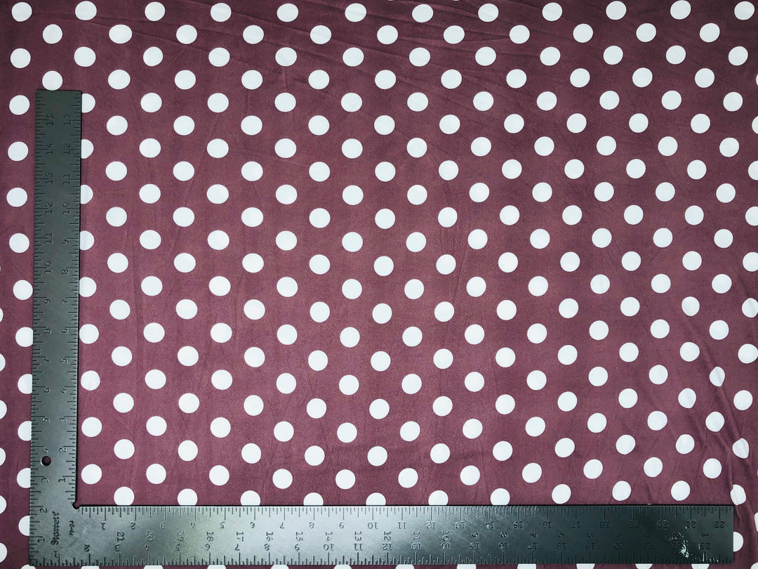 1 Yard DTY Double Sided Brushed Knit Big Polka Dot Print Fabric For Dresses Tops Leggings 60 Inch Wide