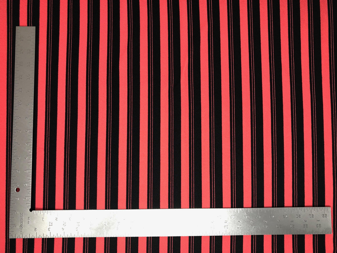 1 Yard Liverpool Knit Stripe Print Fabric – Textured Stretch Material for Apparel, 58" 60" Wide