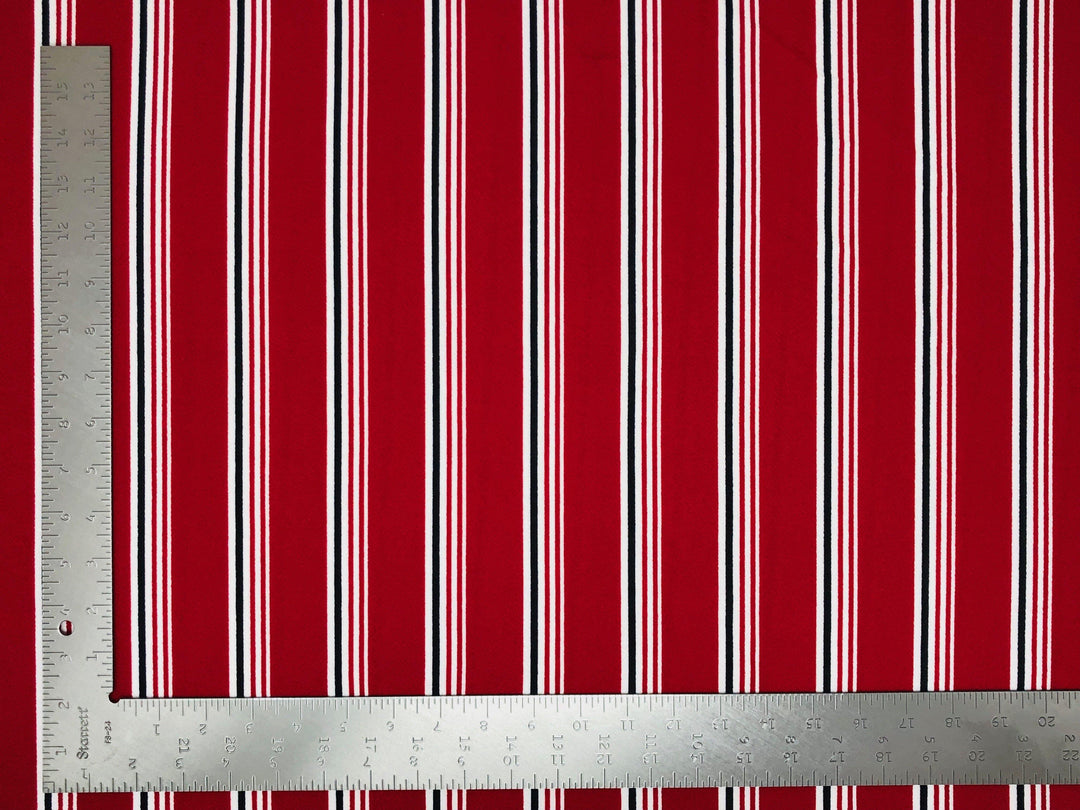 1 Yard Liverpool Knit Stripe Print Fabric Medium Weight Stretch Material for Garments 58 60 Inch