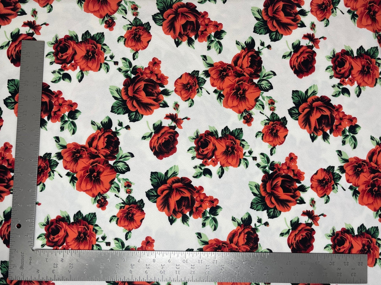 1 yard Liverpool knit floral print fabric with stretch for dresses skirts tops and blouses 60 inches