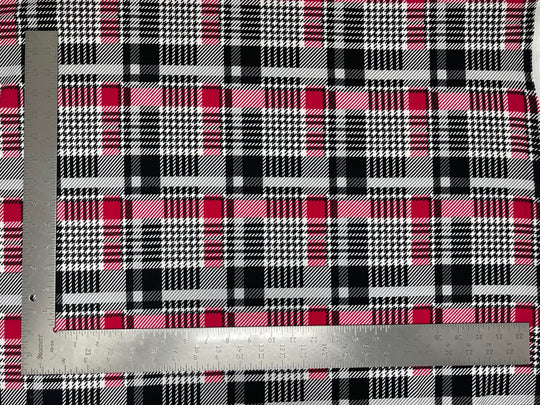 1 Yard Liverpool Knit Plaid Print Fabric – Medium Weight Stretch Fabric for Apparel and Décor 58" 60" Width