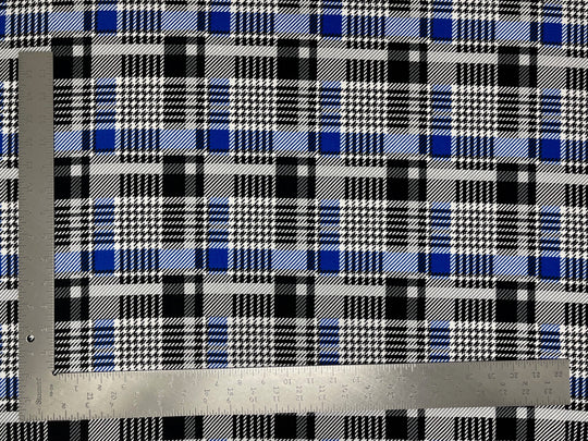 1 Yard Liverpool Knit Plaid Print Fabric – Medium Weight Stretch Fabric for Apparel and Décor 58" 60" Width