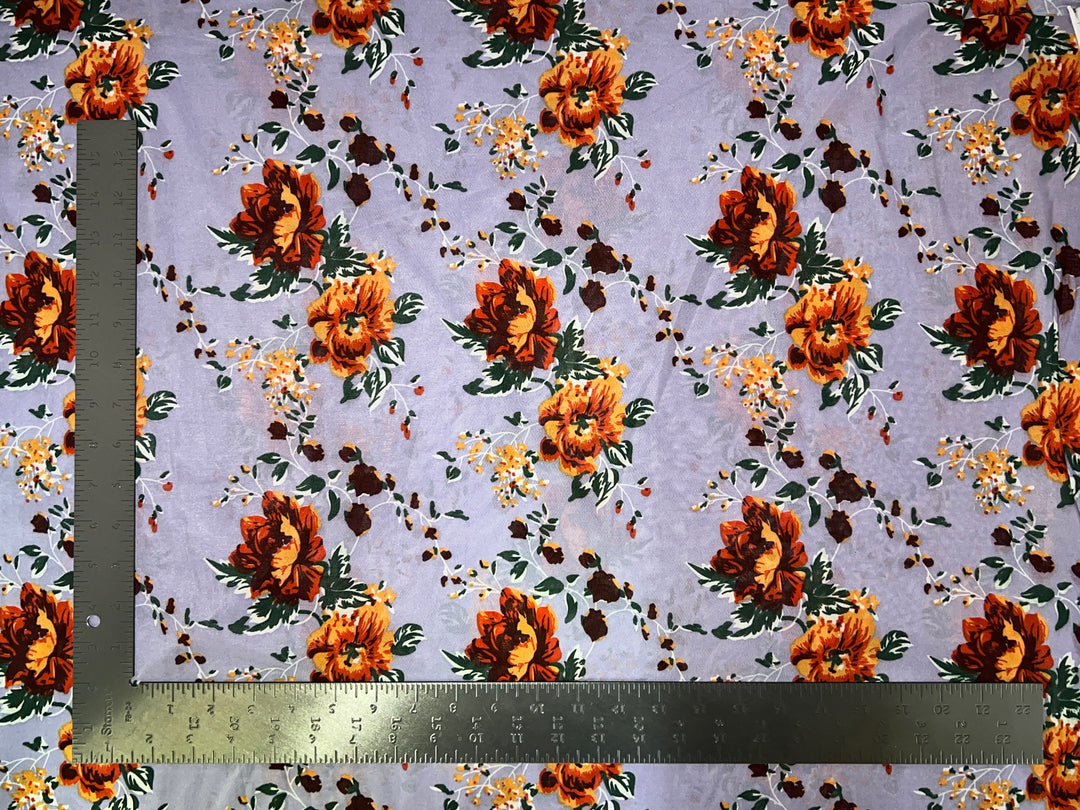 1 Yard Soft ITY Knit Floral Print Fabric For Dresses Tops Skirts Apparel Projects 60 Inch Wide