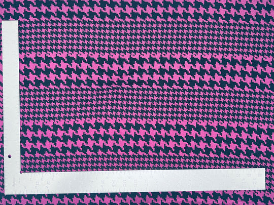 1 Yard Liverpool Knit Houndstooth Print Fabric Classic Stretch Crepe for Sewing 58 Inches Width