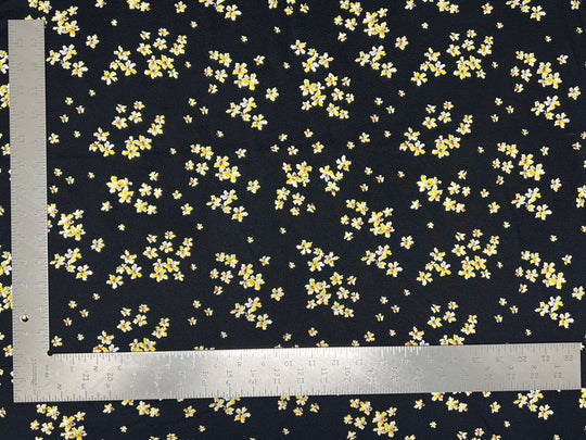 1 Yard Liverpool Knit Floral Print Fabric with Stretch Textured Finish for Dresses and Tops 58 inch Width