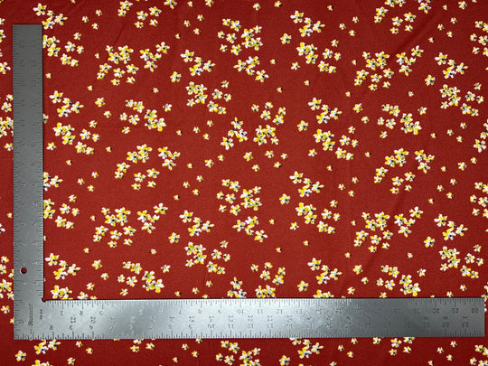 1 Yard Liverpool Knit Floral Print Fabric with Stretch Textured Finish for Dresses and Tops 58 inch Width