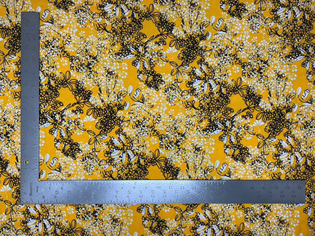 1 Yard Liverpool Floral Knit Fabric for Dresses, Tops, Skirts, and Accessories 58 inch