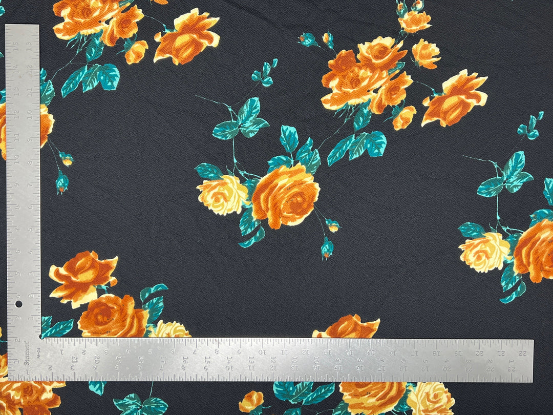 1 Yard Floral Liverpool Knit Fabric for Dresses, Tops, Skirts, Blouses Stretchy 58 Inch Material