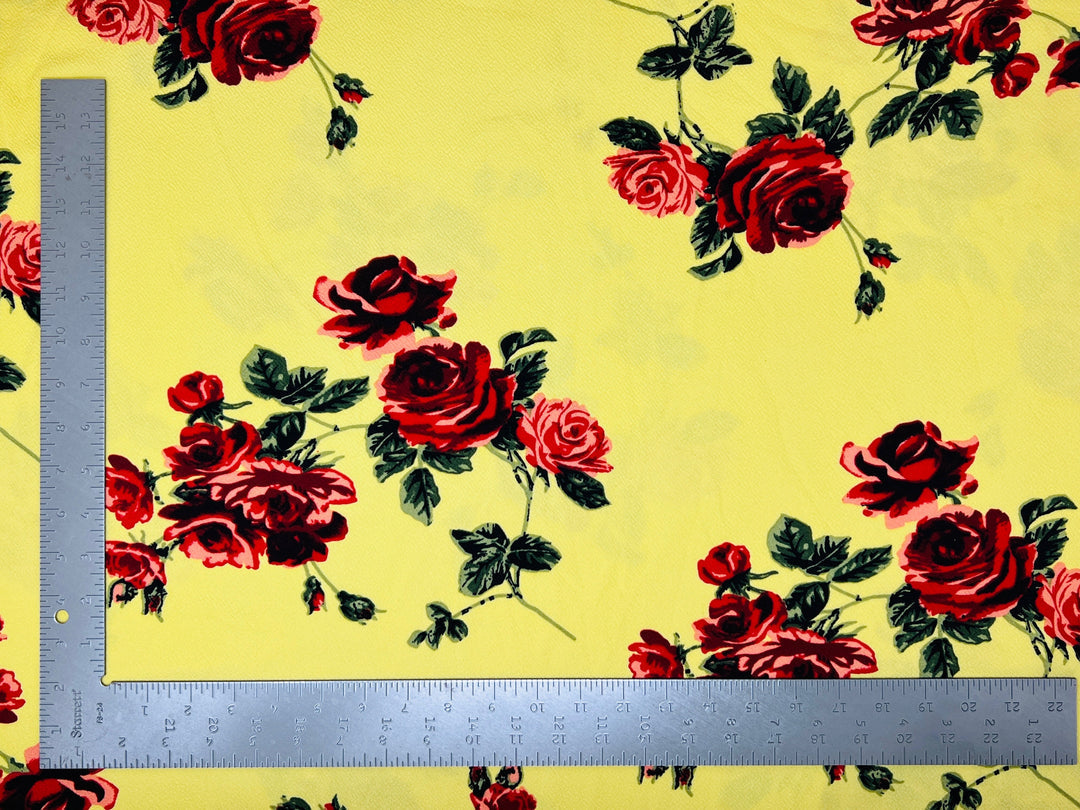 1 Yard Floral Liverpool Knit Fabric for Dresses, Tops, Skirts, Blouses Stretchy 58 Inch Material