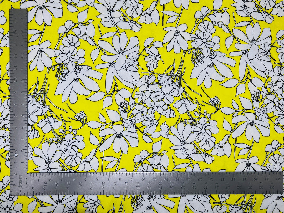 1 Yard Floral Liverpool Knit Fabric – Textured Stretch Material for Dresses, Blouses, Tops, Skirts – 58 Inch