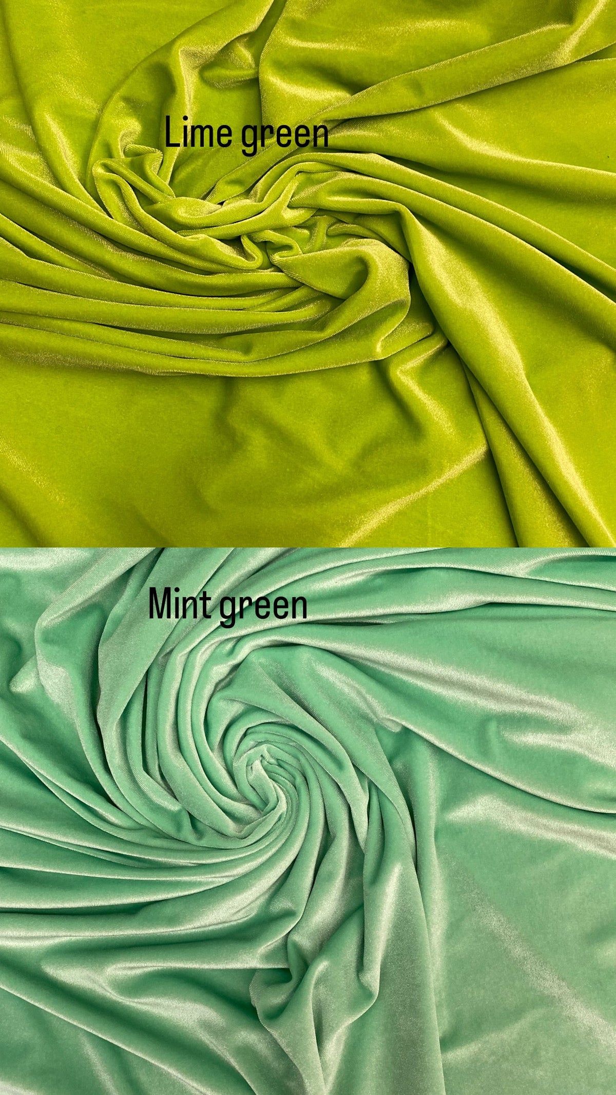 Lime Green Stretch Velvet Fabric - Lime Green, 58"-60" Width (1 Yard)