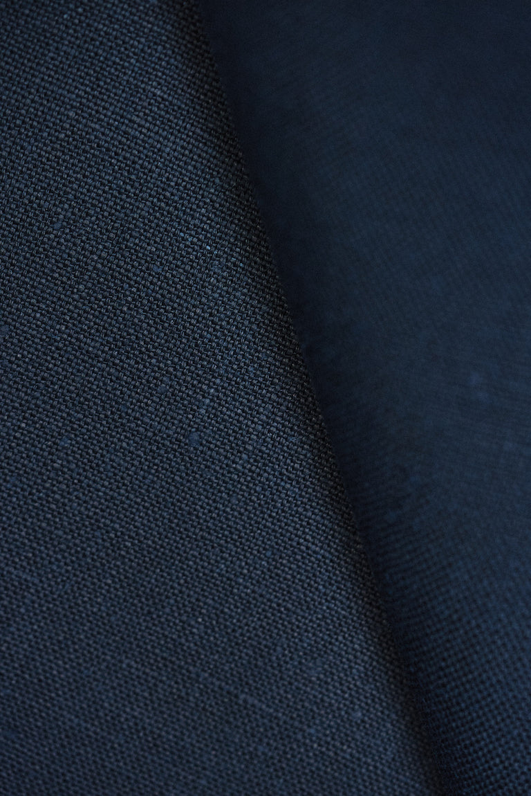 1 Yard Solid Navy Heavyweight Pure Linen Canvas Fabric 10.5 oz Softened 58 Inches Wide