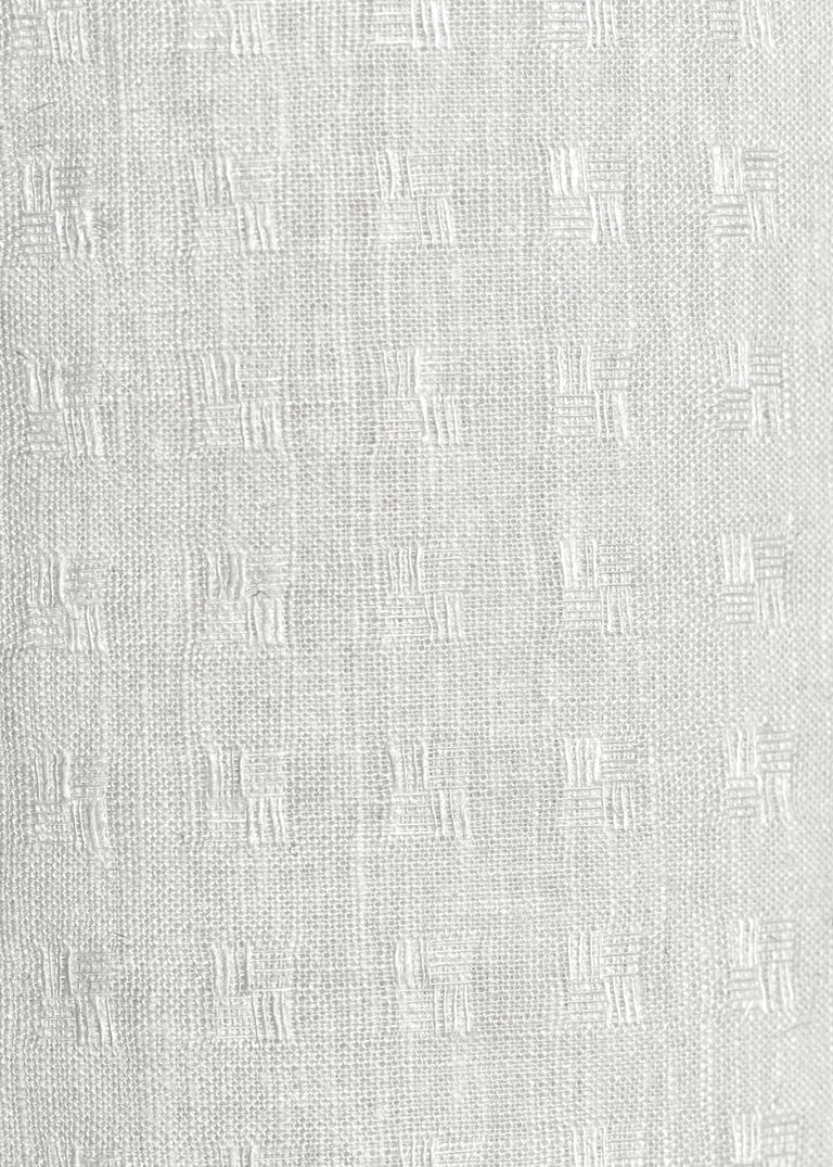 1 Yard Snow White Interwoven Squares Linen Durable Apparel Fabric 56" Width