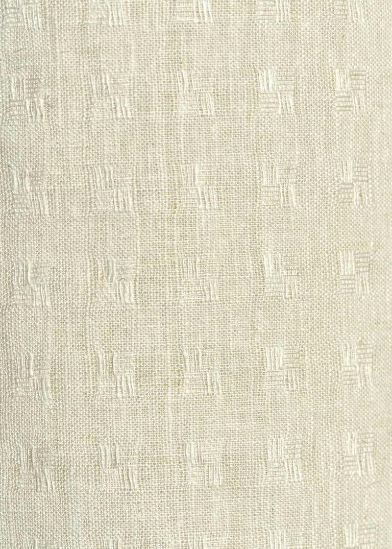 1 Yard Ivory Interwoven Squares Linen Soft Home Decor Fabric 56" Width