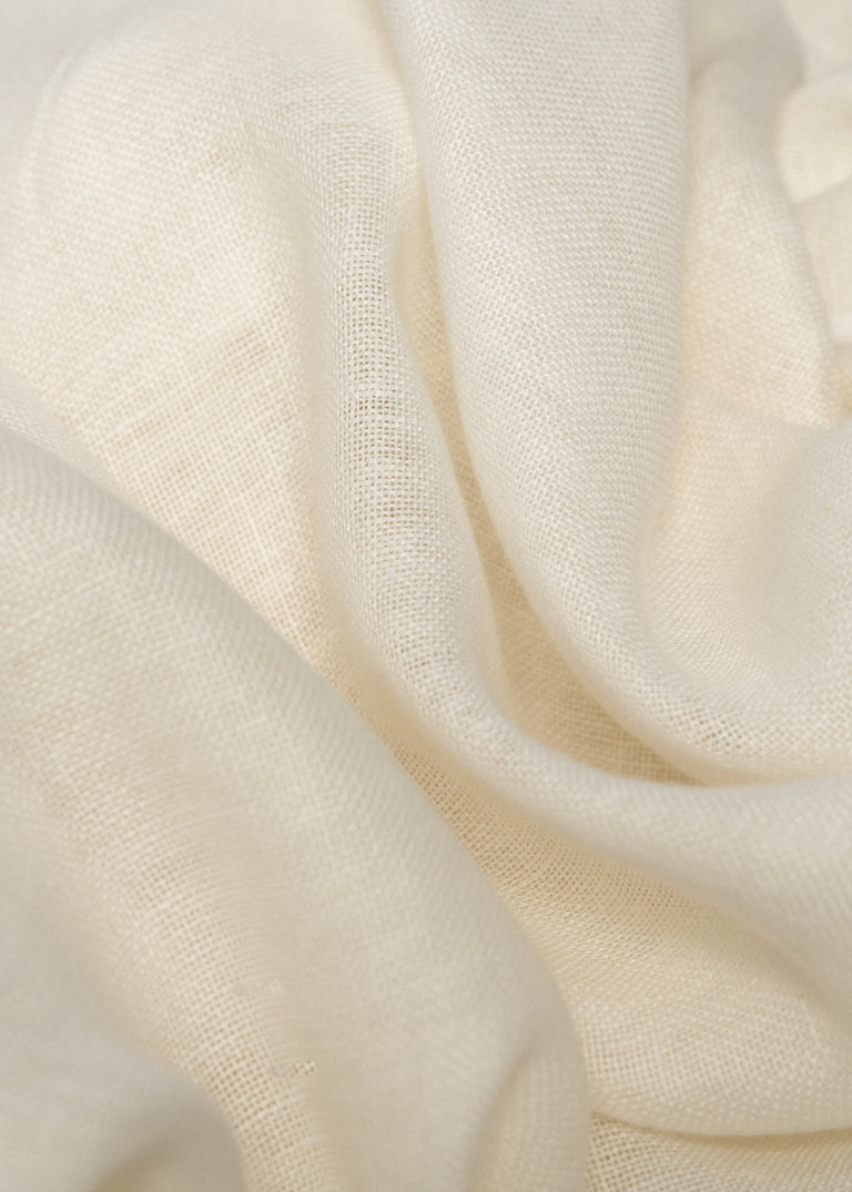 1 Yard Ivory Heavyweight Linen Gauze Fabric Washed or Flat 53 to 60 Inches Wide for Sewing and Draping