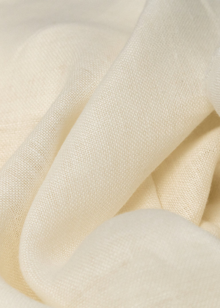 1 Yard Ivory Heavyweight Linen Gauze Fabric Washed or Flat 53 to 60 Inches Wide for Sewing and Draping