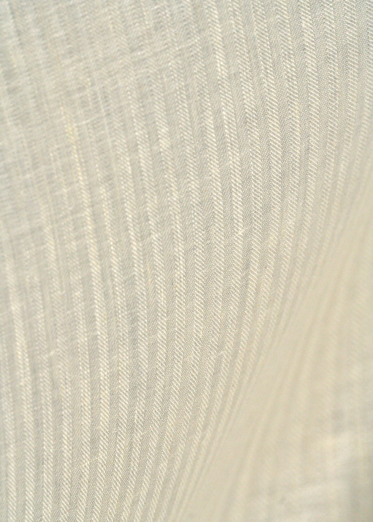 1 Yard Ivory Pure Linen Herringbone Fabric Midweight Woven 60 Inch Width