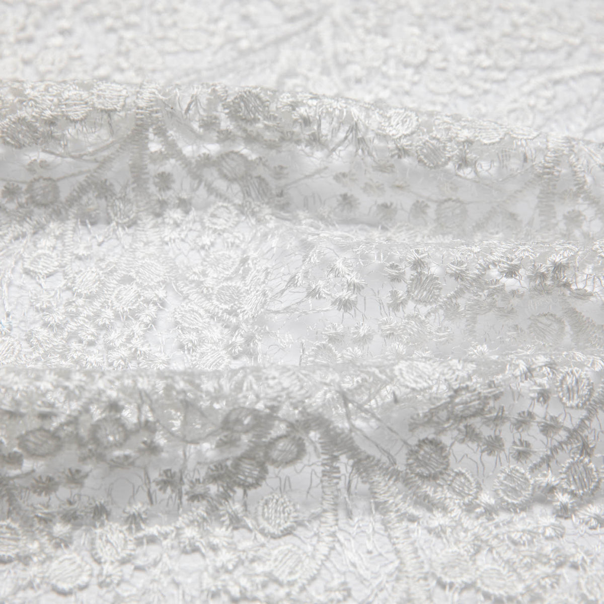 1 Yard Spider Mesh Lace Fabric with Embroidery and Beautiful Intricate Pattern, 52" Wide