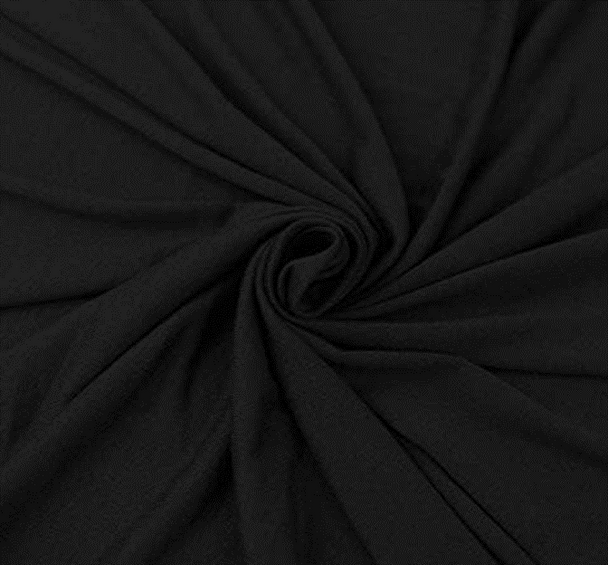 1 Yard Jersey Cotton Spandex Fabric Solid Black 68/69" Width Stretch Knit Apparel Fabric