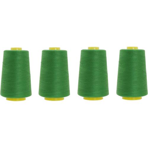 4 Pack of 6000 Yard Kelly green Spools Sewing Thread 24,000 Yards Total All Purpose