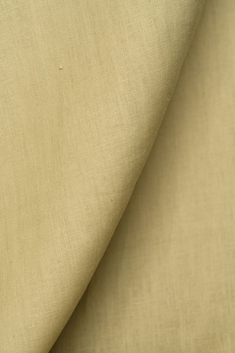 1 Yard Khaki Pure Linen Fabric, Stone Washed 5.5 oz Midweight 54 Inches Wide