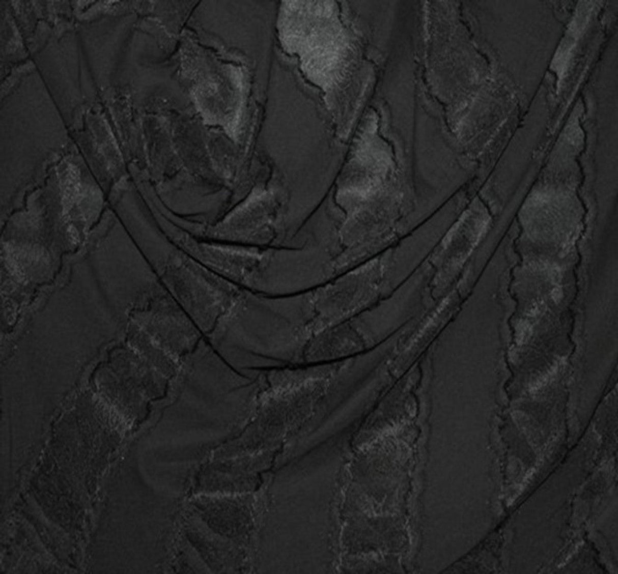 1 Yard Elegant Black Chanel Jacquard Knit Apparel Fabric 58 Inch Width