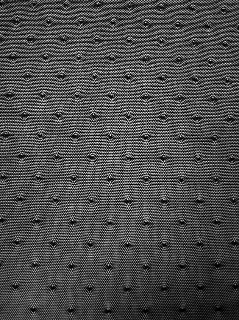 Mini Polka Dot Pattern Small Hole Sheer Stretch Nylon Spandex Mesh Fabric - Sheer Mesh, White, 58" - 60" Width