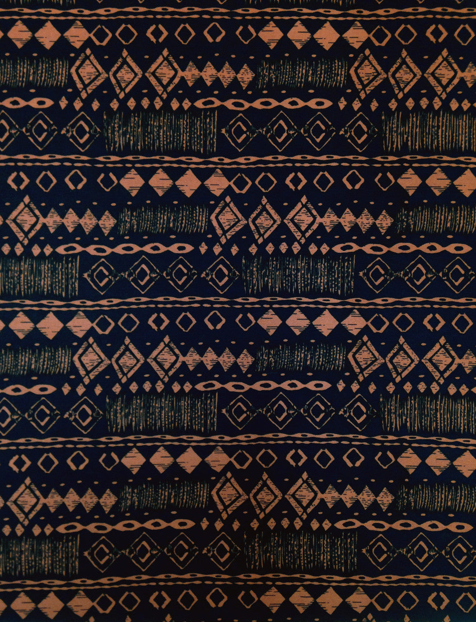 Diamond Tribal Print ITY Knit Jersey Polyester Spandex Fabric - Diamond Tribal Print, Repeating Pattern, 58" To 60" Width