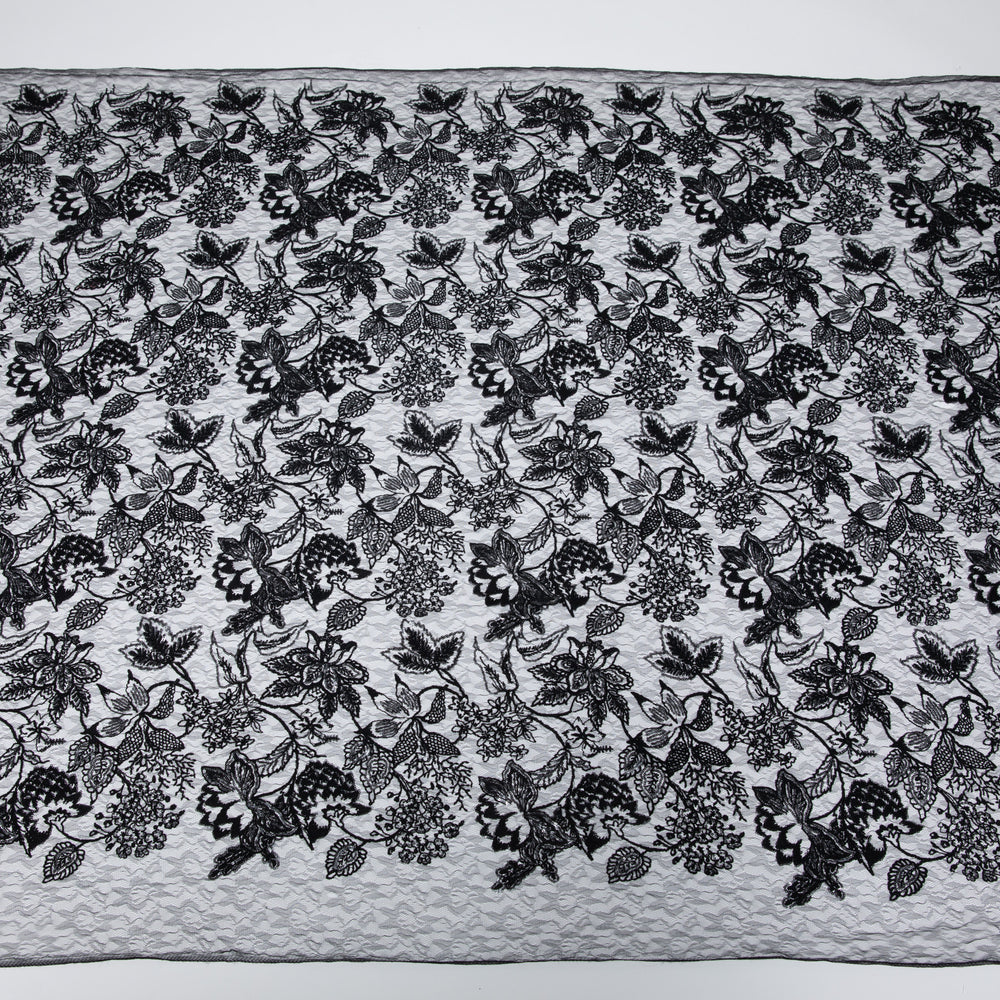 1 Yard Tulle Lace Fabric Embroidered Sequins Ornate Design Elegant Look 50" Wide