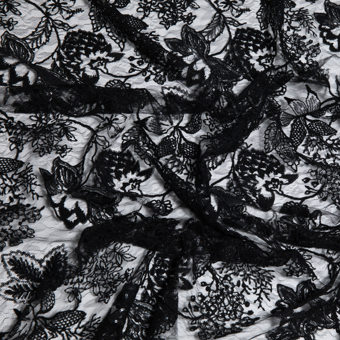 1 Yard 52/54" Wide Tulle Lace Fabric Embroidered with Gorgeous Floral Design Bridal & Costume Fabric