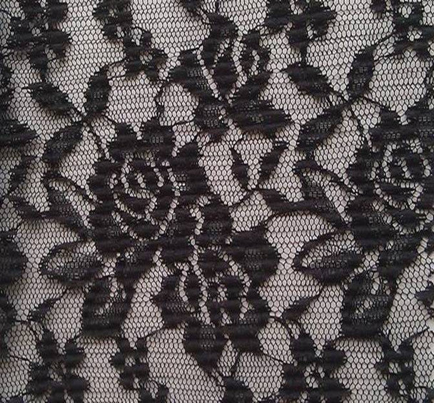 1 Yard Elegant Black Lace Fabric, Regina Pattern, 57/58" Wide, Perfect for Apparel & Crafts