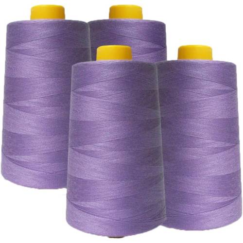 4 Pack of 6000 Yard Lavender Spools Sewing Thread 24,000 Yards Total All Purpose