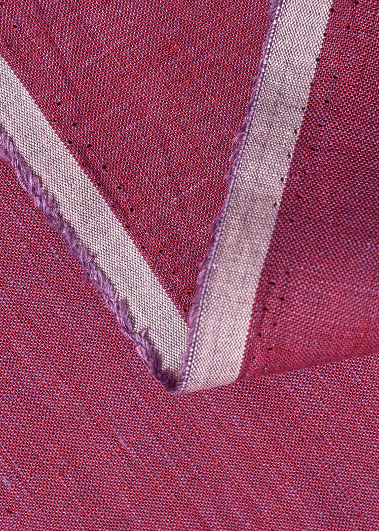 1 Yard Lavender or Red 2 Tone Melange Linen Fabric Lightweight Flat Weave 58 Inches Wide