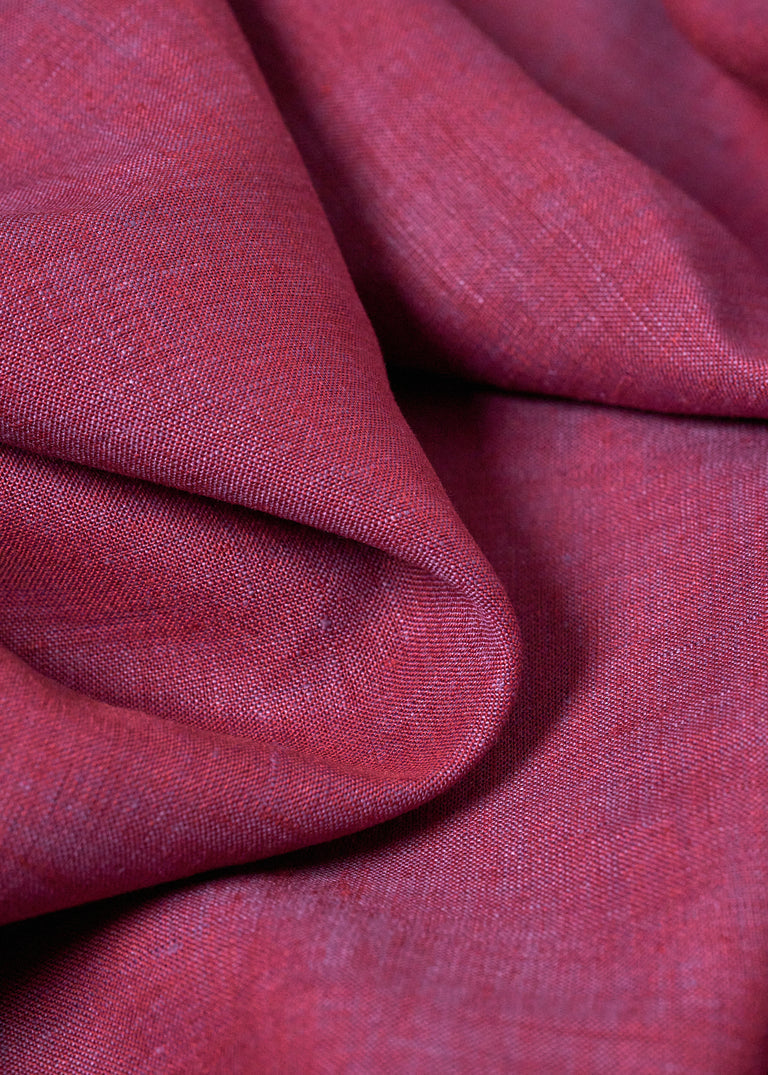 1 Yard Lavender or Red 2 Tone Melange Linen Fabric Lightweight Flat Weave 58 Inches Wide