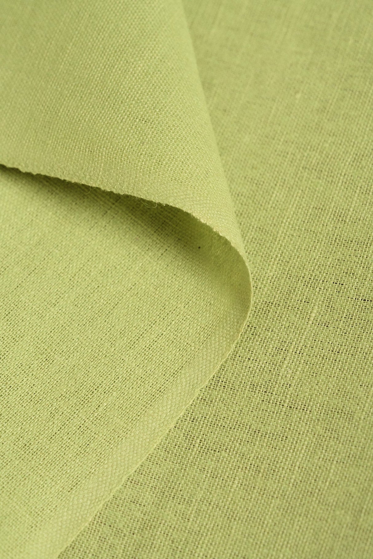 1 Yard Lime Linen Silk Blend Fabric Flat Finish Midweight Woven Fabric 54" Width