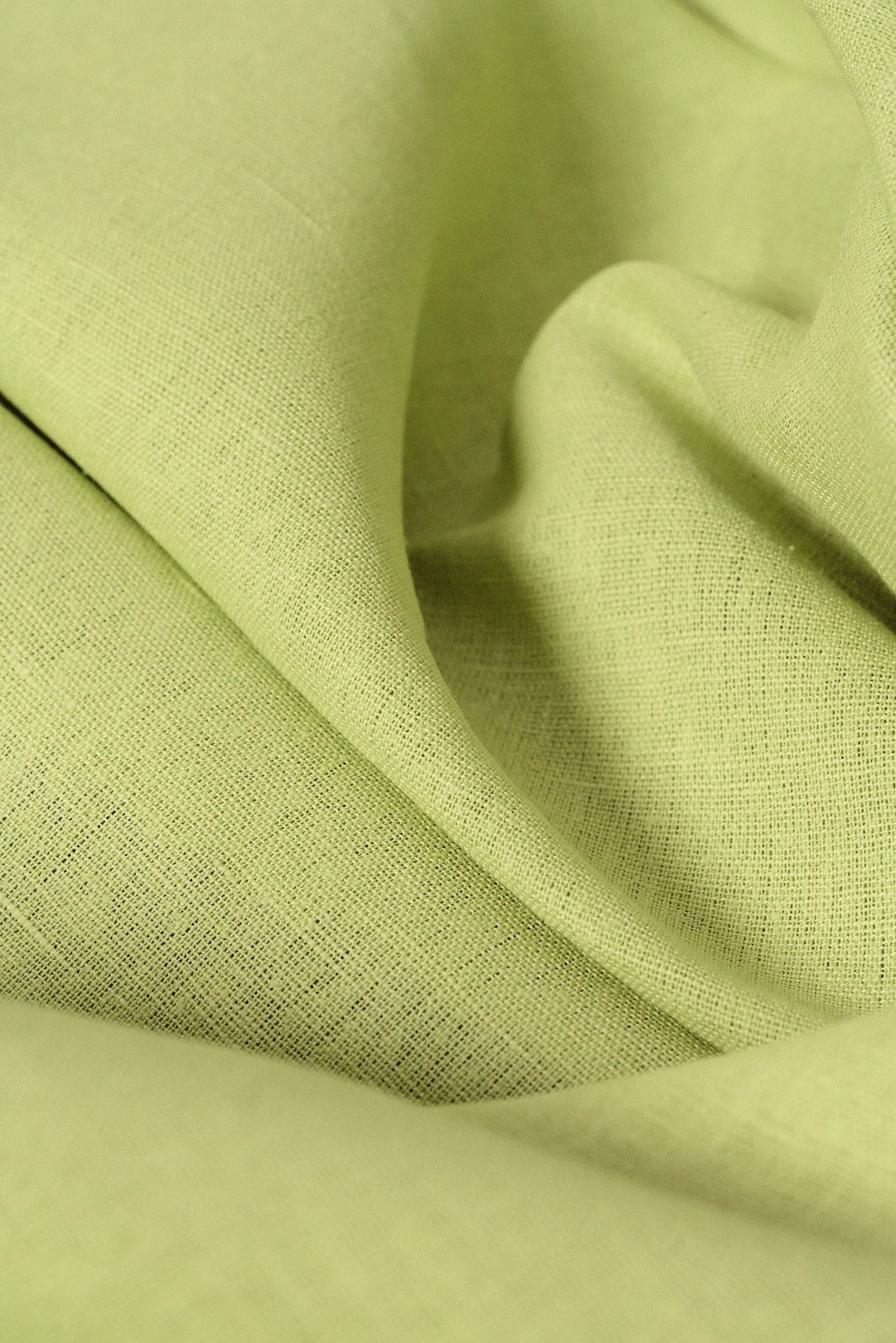 1 Yard Lime Green Linen Silk Fabric, Lightweight Woven Textile 54 Inches Wide