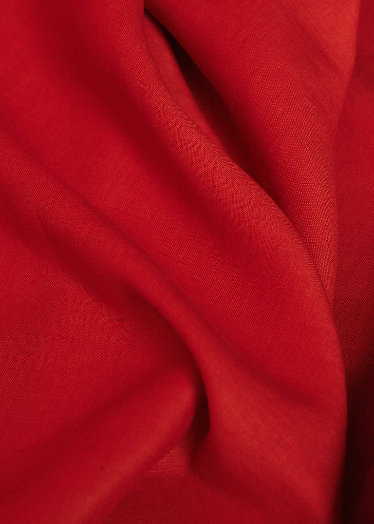 1 Yard Lipstick Pure Linen Fabric, Midweight 5.5 oz Stone Washed Solid Weave 54 Inch