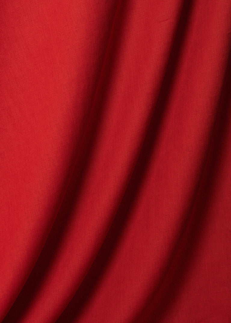 1 Yard Lipstick Pure Linen Fabric, Midweight 5.5 oz Stone Washed Solid Weave 54 Inch